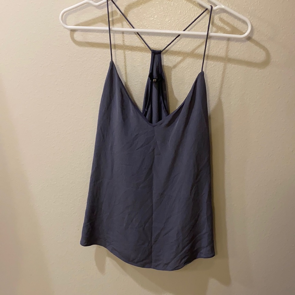 Gray silk tank